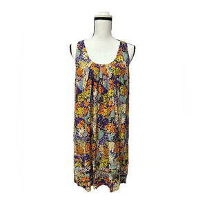Ali Ro Silk Mini Dress Size 8 All Over Print Colorful Racerback Sleeveless